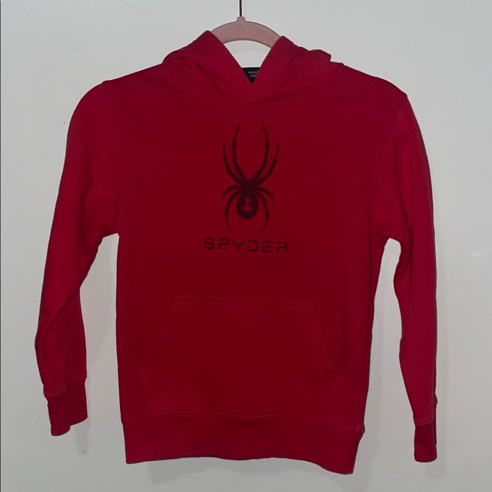 Spyder Red Hoodie with Black Logo boys size (7/8)